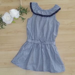 DKNY Girls Navy & White Striped Dress Size 5